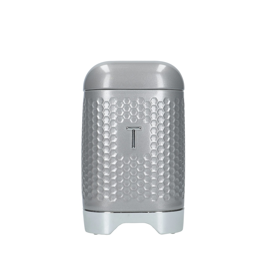 image 1 of KitchenCraft Lovello Textured Tea, Coffee and Sugar Canisters in Gift Box, Steel - Shadow Grey