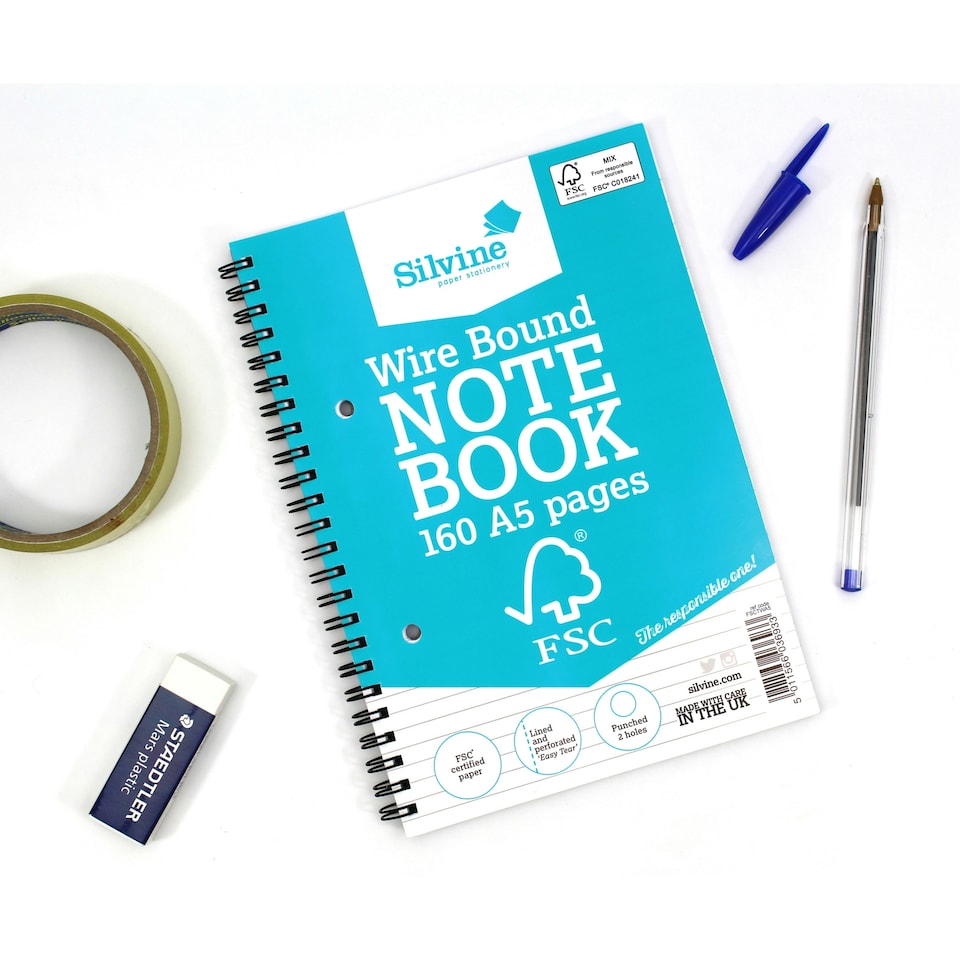 image 1 of A5 FSC Certified Wirebound Notebook 160 Pages