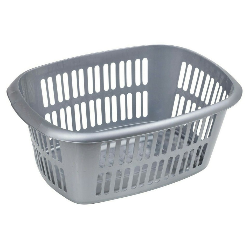 image 1 of TML Rectangular Laundry Basket - Silver - 50L