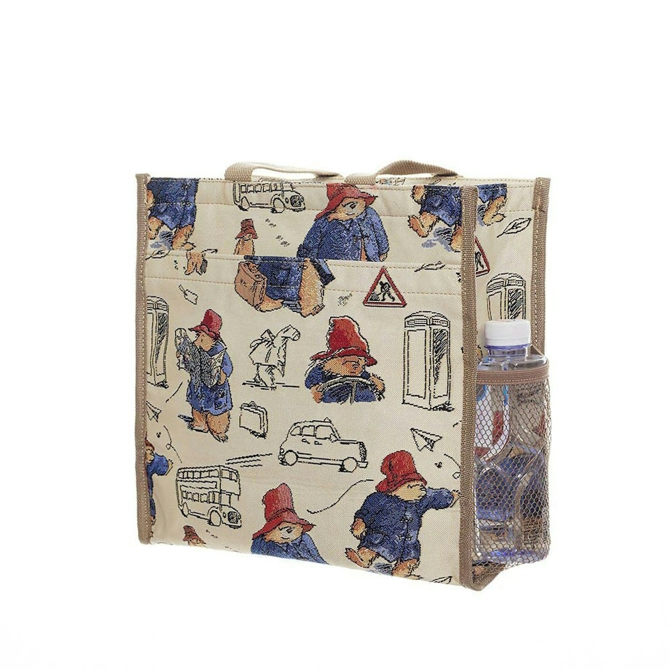 image 1 of Signare Resuable Shopper Bag Paddingto Bear London Transport | Cream