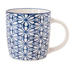 Blue Geometric Ceramic Mug 350ml | Blue | Ornate Diamonds | 350ml | 1