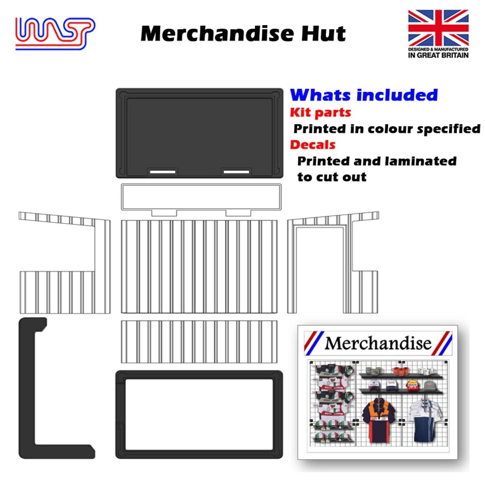 image 1 of Slot Car Track Scenery Merchandise Hut Black 1:32 Scale Wasp