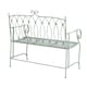 image 7 of Charles Bentley Decorative Wrought Iron Outdoor Rustic Bench - Sage Green