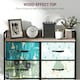image 4 of HOMCOM 8-Drawer Chest of Drawers, Fabric Dresser with Open Shelf, Blue Blue | Black frame, wood-effect top