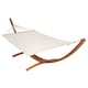 image 1 of Hammock Thorsten - wooden frame, for 2 people, height adjustable, durable fabric | White | white | 415 x 150 x 124 cm | 1