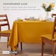 image 8 of Homescapes Mustard Yellow Cotton Round Tablecloth - 178 cm | Yellow | 178cm (70")