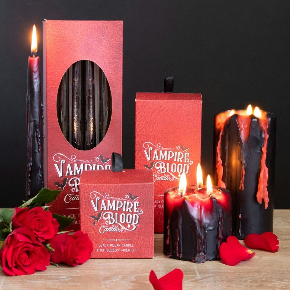 image 1 of Large Halloween Vampire Blood Pillar Candle