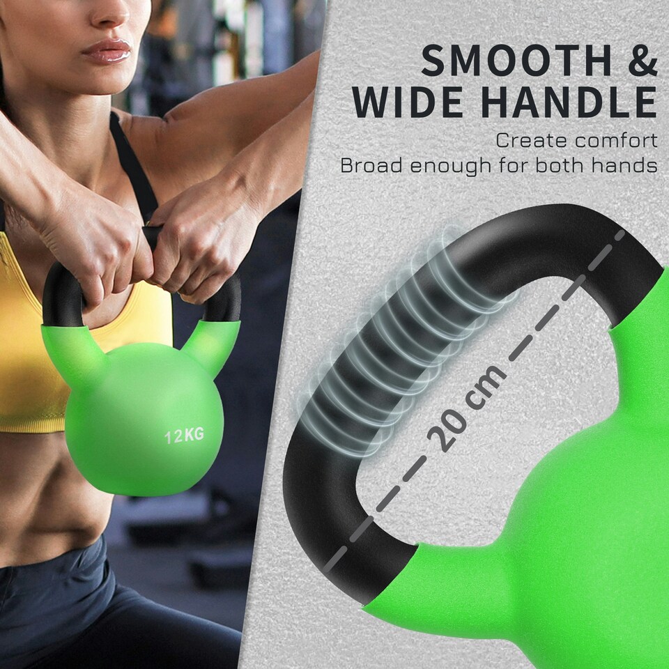 image 1 of HOMCOM Soft Kettlebell, Kettle Bell with Non-Slip Handle for Home Gym Weight Lifting and Strength Training Green | 12