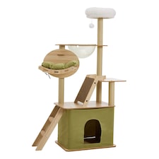 Living and Home Cat Tower Set with Scratching Board | Green