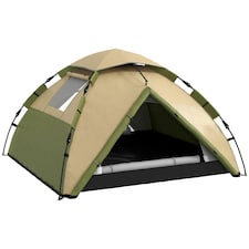 Outsunny 3-4 Man Camping Tent Portable with Bag, Quick Setup, Dark Green