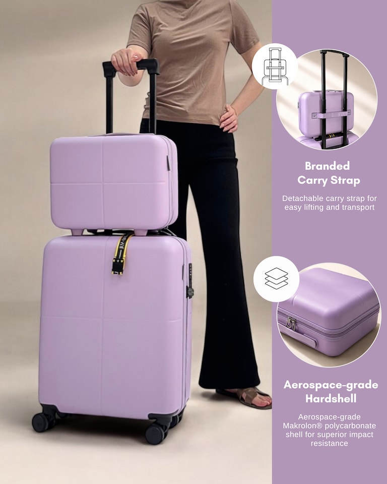 image 1 of Premium 100% Makrolon PC 2 PCS Suitcase Set | Vanity + Cabin Luggage