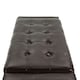 image 8 of HOMCOM 40x90cm PU Leather Storage Ottoman Bench Wood Frame w/ Tufting Feet Brown