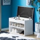 image 4 of SoBuy Shoe Storage Bench with Padded Seat, 2-Tier Shoe Rack, White/Grey, 23.6x11.8x16.9 in, 13 kg - FSR25-HG