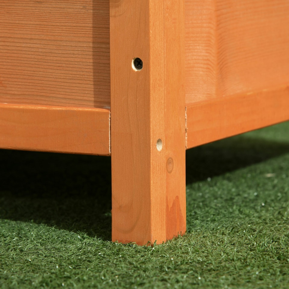 image 1 of Pawhut 82cm Elevated Dog Kennel Wooden Pet House Outdoor with Open Top