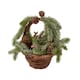 image 1 of Homescapes Festive Wicker Basket Christmas Decoration with Green Fir, Berries and Pinecones