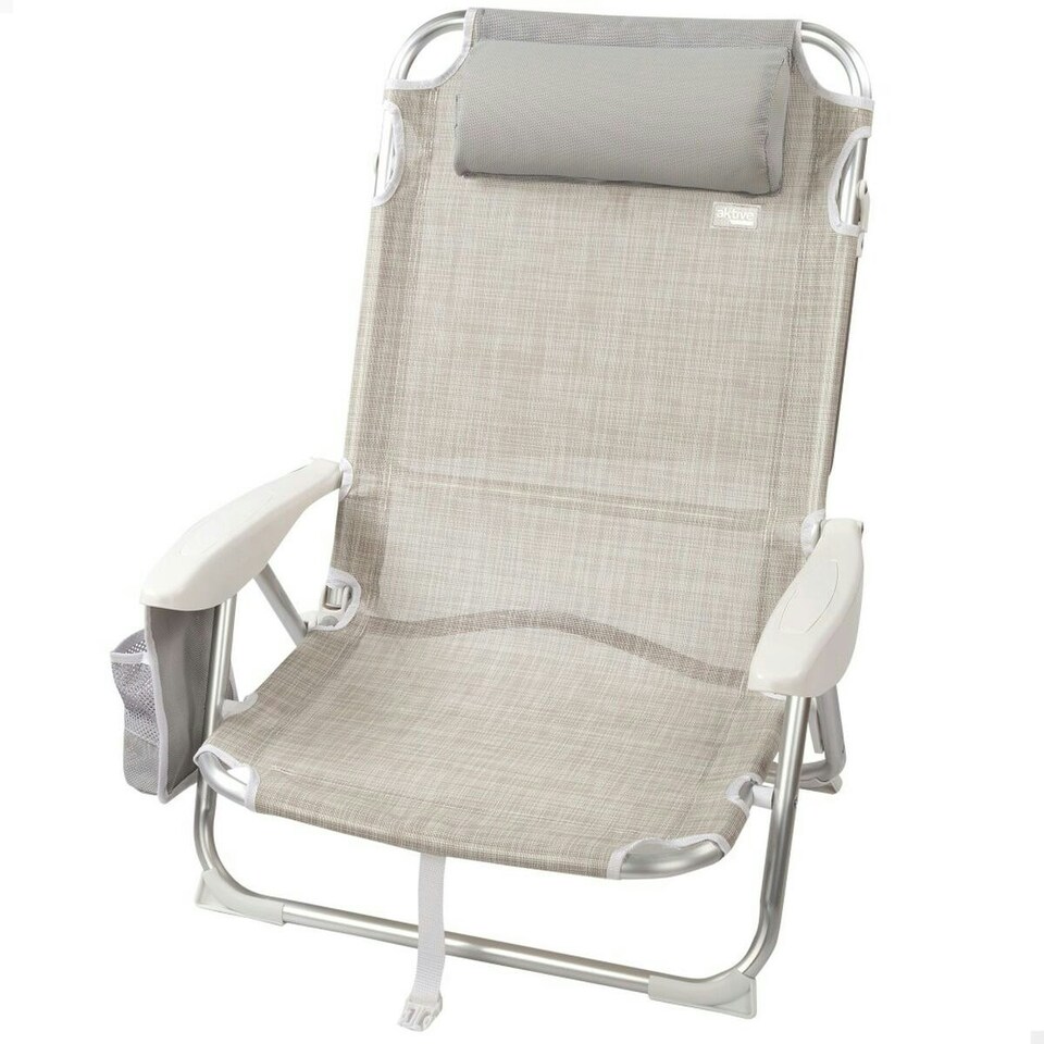image 1 of Folding Chair with Headrest Aktive Ibiza Beige 51 x 76 x 45 cm (2 Units) N/A