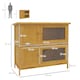 image 4 of PawHut Rabbit Hutch, Double Decker Cage w/ Roof, Divider, Ramp, Yellow