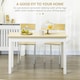 image 3 of HOMCOM Dining Table for 4 to 6 Kitchen Table with Thick Legs Oak Wood Grain
