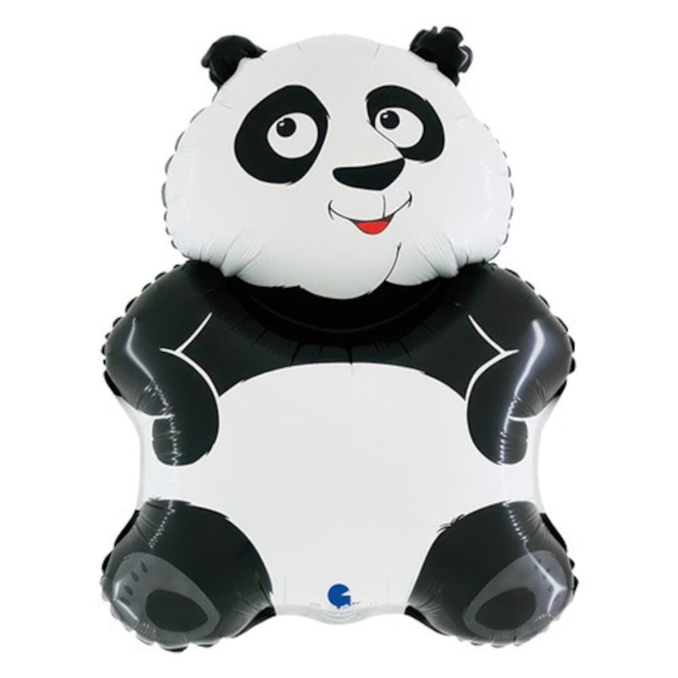 image 1 of Panda Black & White Giant Foil Helium Balloon 69cm / 27 in