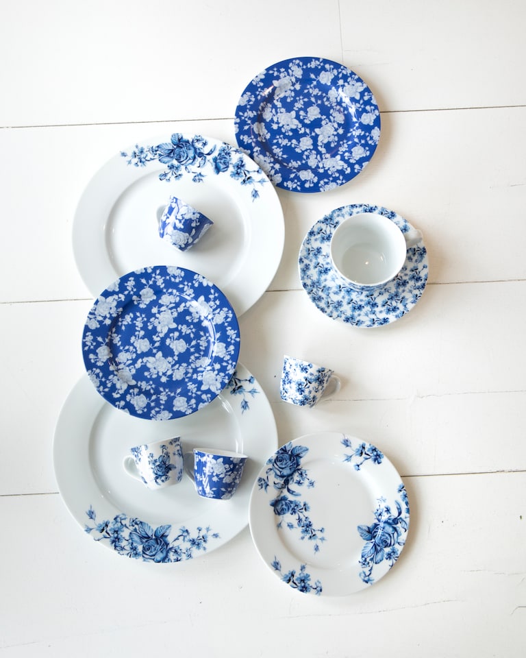 image 1 of Mikasa Hampton Porcelain Blue & White Flowers 19cm Side Plate | Blue