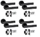 image 1 of Golden Grace 4 Pairs Delta Design Door Handles on Round Rose in Matt Black Finish with 2.5" Tubular Latch - 52mm Diameter | Black | 4 Pairs