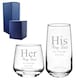 image 1 of Personalised Engraved His and Hers Any Text Whisky Cocktail Glass Set