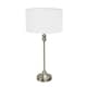 image 4 of ValueLights Maggie Chrome Candlestick Table Lamp White Shade and Bulb