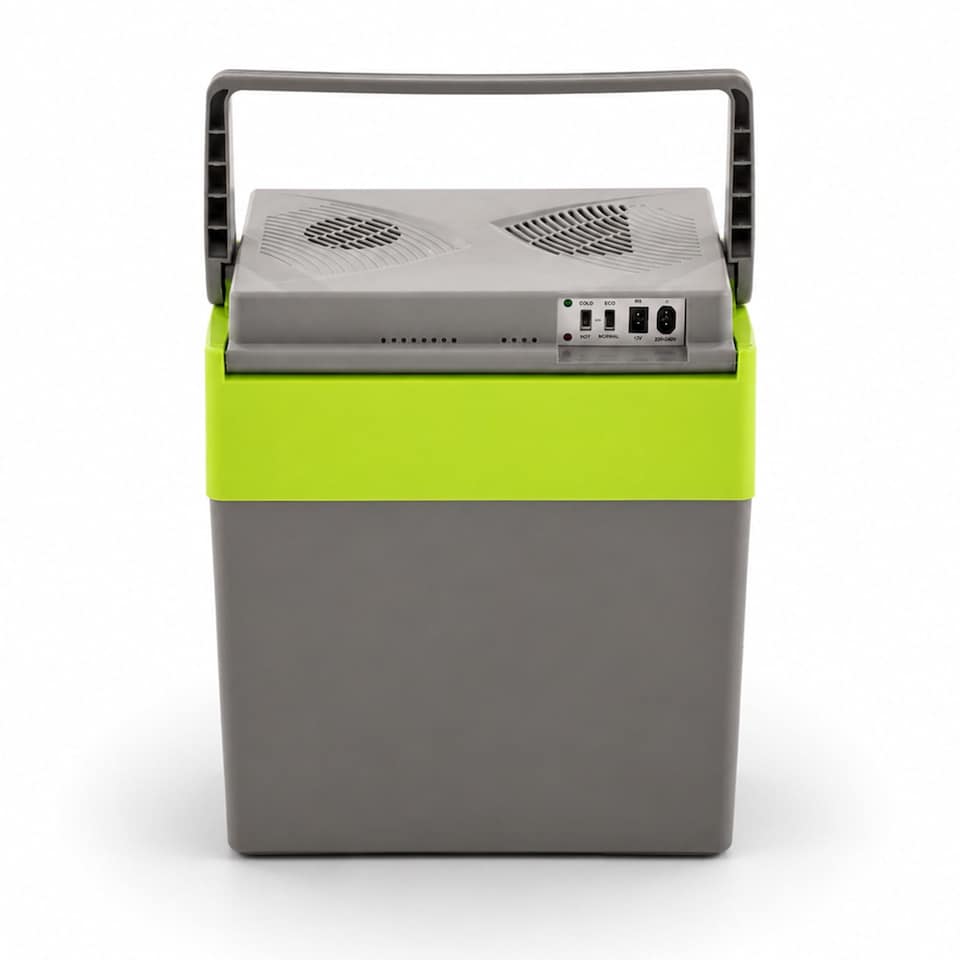 image 1 of 30L 240V AC & 12V DC Coolbox Hot Cold Portable Electric Cool Box | Green