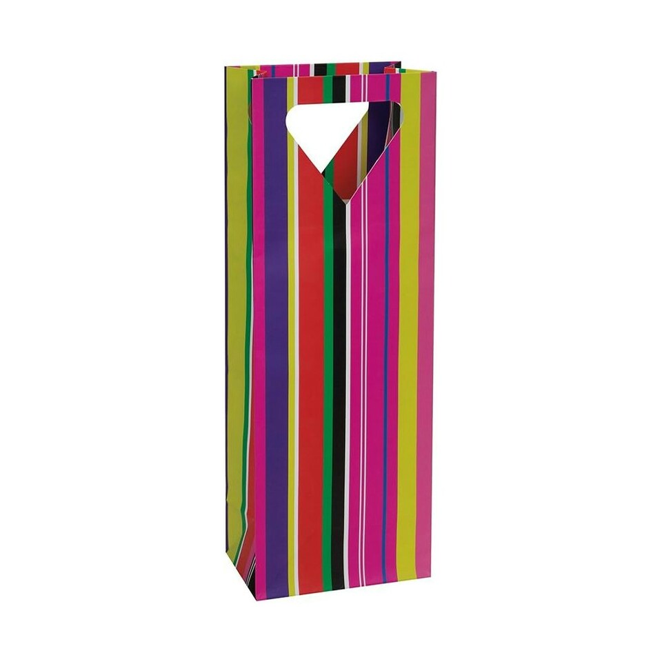 Unique Party Striped Wine Bag - Multicoloured - One Size