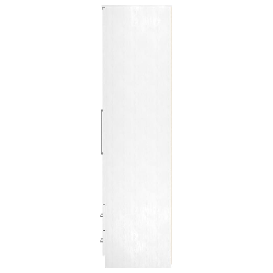 image 1 of Ripon Tall Triple 4 Drawer Mirrored Wardrobe in White Ash (Ready Assembled) | White | White Ash