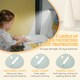 image 8 of HOMCOM Kids Study Desk and Chair Set w/ USB Lamp, Adjustable Height, Blue 