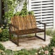 image 1 of Outsunny Outdoor Wooden Garden Bench, Patio Loveseat Chair with Slatted Backrest and Smooth Armrests for Two People, for Yard, Lawn, Porch, Carbonised Finish