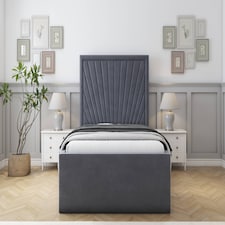 Sloomy Somerset Steel Plush Bed Frame With Mattress With 50" Upholstered Headboard 4' Small Double