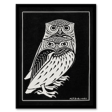 Julie de Graag Framed Wall Art Print Two Owls Vintage Animal Painting Home Décor