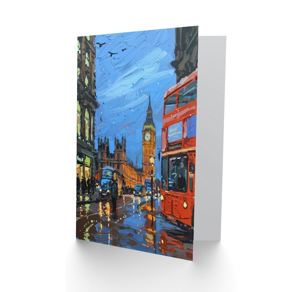 image 1 of Big Ben London On Rainy Day Iconic Him Her Birthday Card