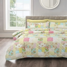 Velosso Candice Patchwork Cotton Blend Quilted Bedspread Set Multi | Multi | King