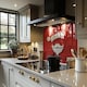 image 2 of Santa Claus Hat And Beard Dining Splash Back | White