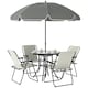 image 1 of Outsunny 6 Pieces Garden Furniture Set with Parasol, Folding Chairs, Cream 