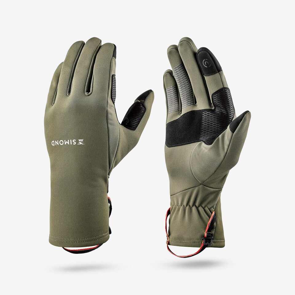 image 1 of Decathlon Adults’ trekking tactile stretch gloves, MT500