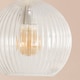 image 4 of ValueLights Maddison Clear Ribbed Glass Globe Lamp Shade & Bulb | Chrome