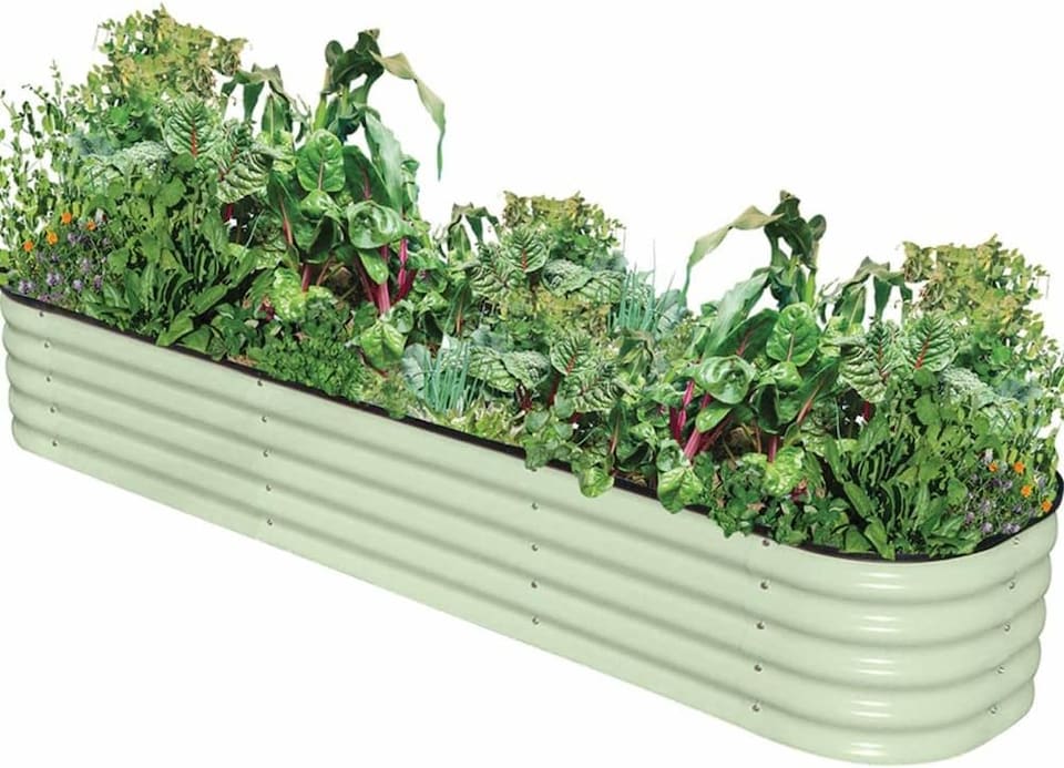 image 1 of Original Veggie Bed Sage Green Vegetable Steel Raised Planter x2 | Green