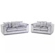 image 1 of CHICAGO 3+2  CRUSHED VELVET SOFA SET SUITE IN SILVER