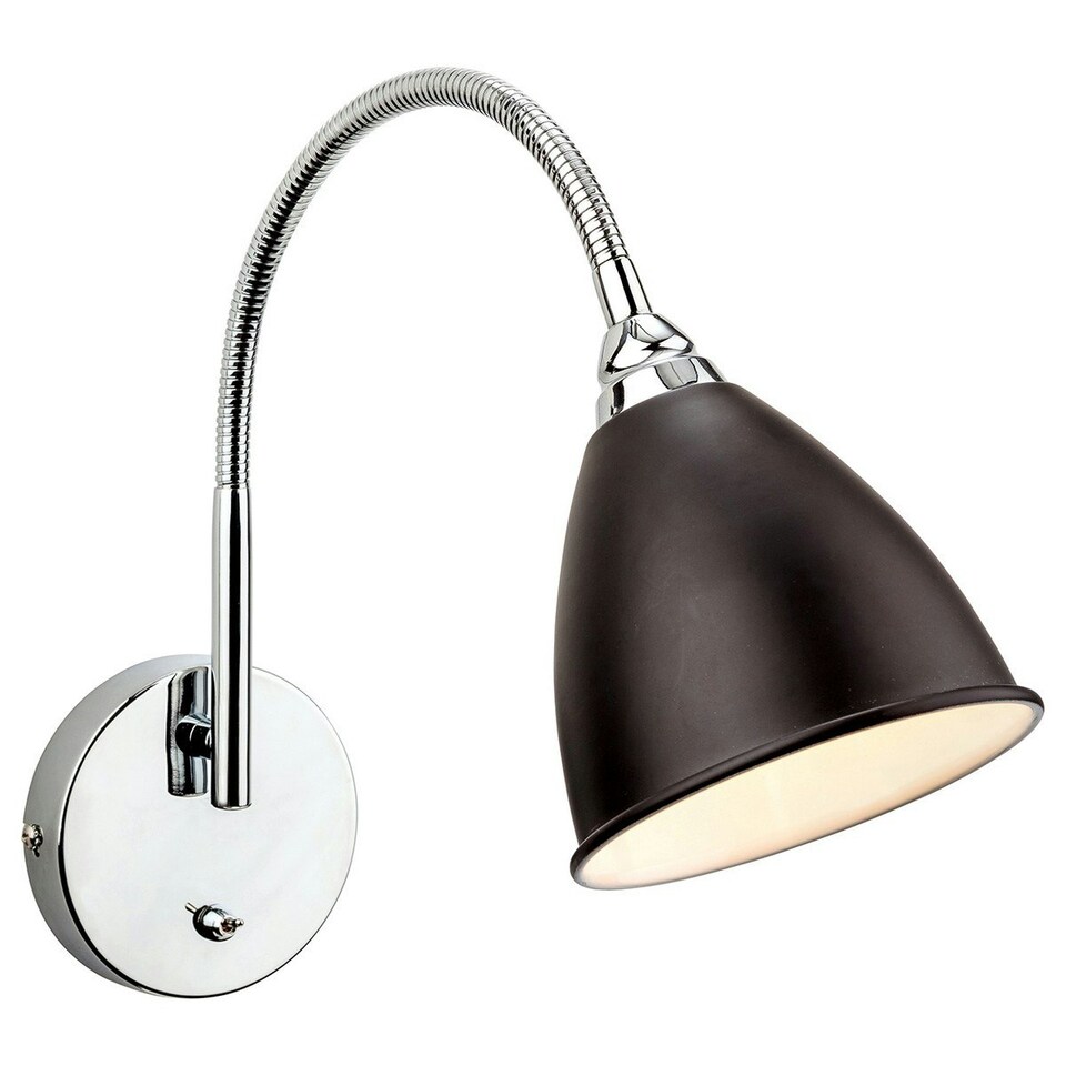 Bari 1 Light Indoor Wall Light (Switched) Black, Chrome, E14