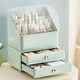 image 2 of Living and Home Desktop Makeup Organizer with Drawers & Lid - Light Green