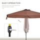 image 4 of Outsunny 2.3m Half Round Parasol Garden Sun Umbrella Metal w/ Crank Brown