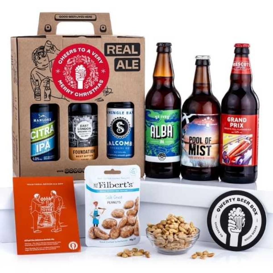 image 1 of QWERTY Beer Box Merry Christmas Real Ale Beer Gift Hamper