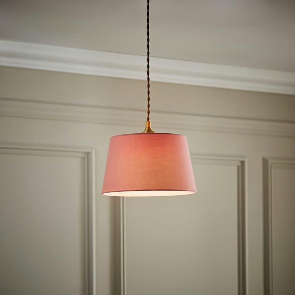 image 1 of ValueLights Aspen Small Blush Tapered Ceiling Lamp Shade Pink