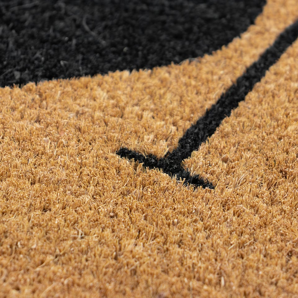 image 1 of JVL Latex Backed Coir Entrance Doormat, 40x70cm - Scalloped Home
