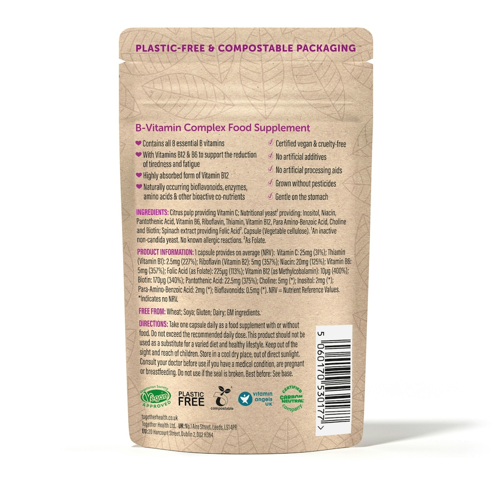 image 1 of Together Health B-Vitamin Complex- Vegan- 30 Capsules