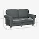image 7 of HOMCOM 2 Seater Sofa for Living Room, with Nailhead Trim, Charcoal Grey